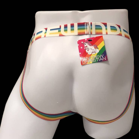 Andrew Christian Mesh Pride Jock with Almost Naked Black Medium - Picture 2 of 8